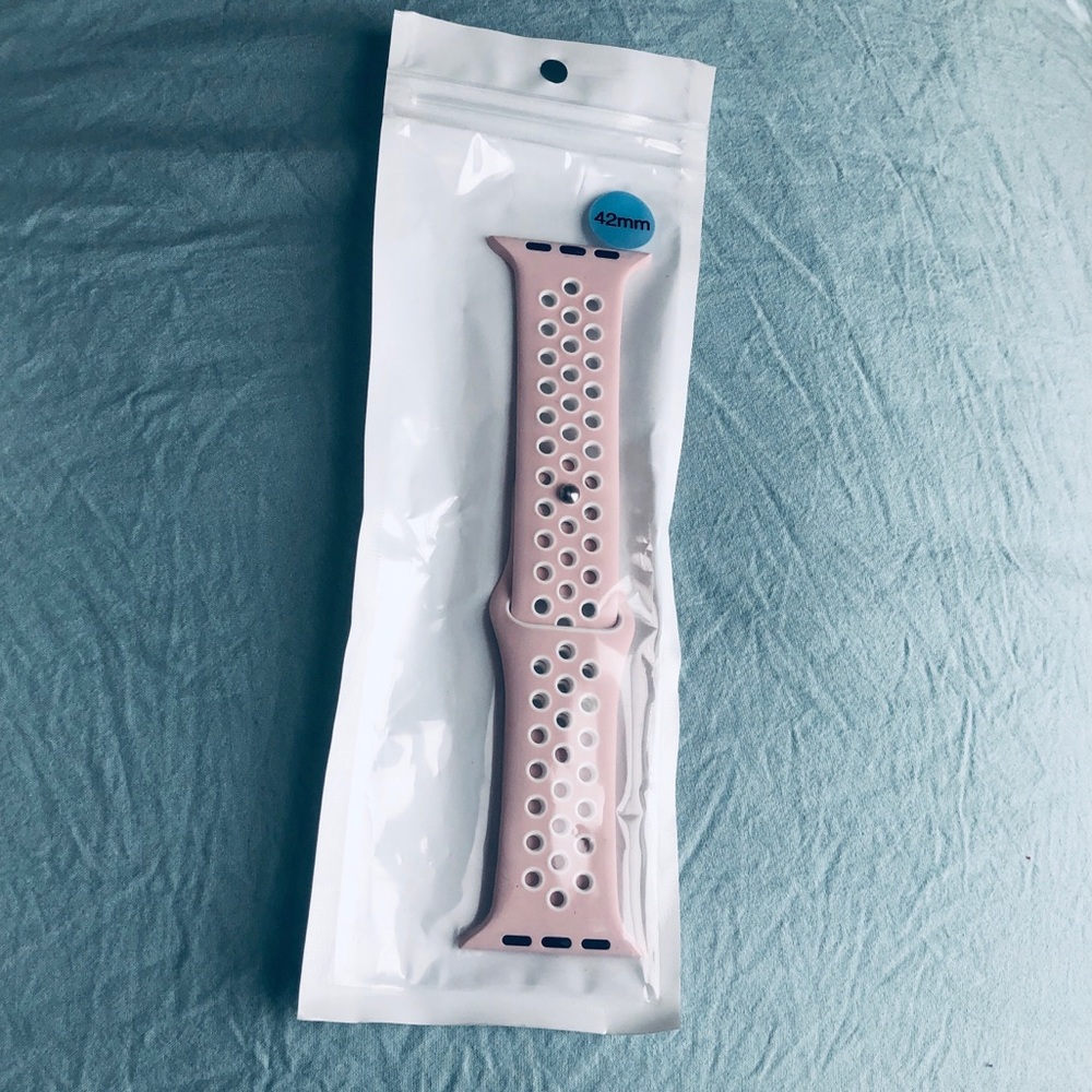 42mm pink & white apple watch band